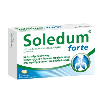 Soledum forte, 200 mg, kapsułki dojelitowe miękkie, 20 szt.