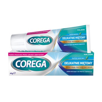 Corega Super Mocny Delikatnie Miętowy, krem do protez 40 g