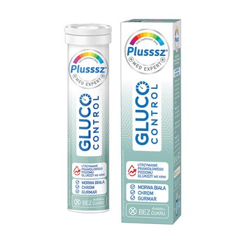 Plusssz Gluco Control, tabletki musujące, smak bergamotka-trawa cytrynowa, 20 szt.