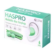 Haspro, Moldable Aloe Earplugs, formowane zatyczki do uszu z aloesem, 6 par