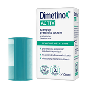 Zestaw DimetinoX, szampon przeciwko wszom, 100 ml + grzebień GRATIS