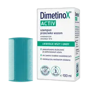 Zestaw DimetinoX, szampon przeciwko wszom, 100 ml + grzebień GRATIS