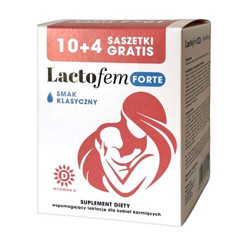 Lactofem Forte, saszetki z proszkiem, smak klasyczny, 14 szt. (10 szt. + gratis 4 szt.)