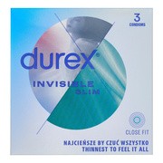 Durex Invisible Close Fit, prezerwatywy dopasowane, 3 szt.