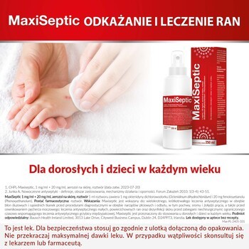 Maxiseptic, 1 mg/ml + 20 mg/ml, aerozol na skórę, 250 ml