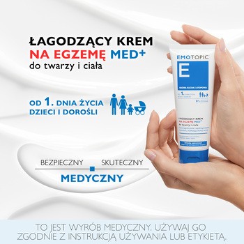 Emotopic Med+, łagodzący krem na egzemę do twarzy i ciała MED+, 75 ml