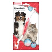Beaphar Toothbrush, dwugłowicowa szczoteczka do zębów dla psów i kotów, 1 szt.