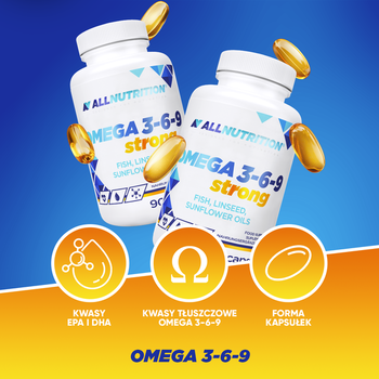 Zestaw 2 x Allnutrition Omega 3-6-9 Strong, kapsułki, 90 szt.