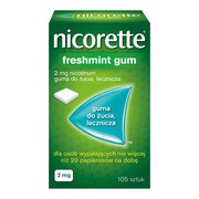 Nicorette Freshmint Gum, 2 mg, gumy do żucia, 105 szt.