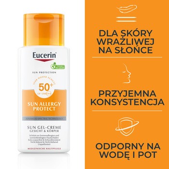 Eucerin Sun Allergy Protect, żel-krem, ochronny, do twarzy i ciała, 150 ml