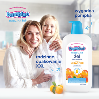 Bambino Rodzina, żel pod prysznic o zapachu mirabelki, 1000 ml