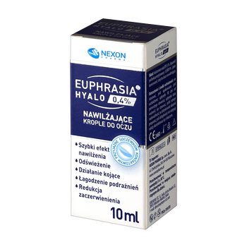 Nexon Pharma Euphrasia Hyalo 0,4%, nawilżające krople do oczu, 10 ml