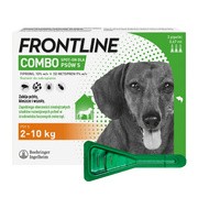 Frontline Combo Spot-on S Pies 2-10 kg, ochrona przeciw pchłom i kleszczom, krople w pipetach, 0,67 ml x 3 szt.
