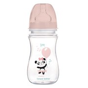 Canpol Easy Start Toys, butelka szerokootworowa, antykolkowa, różowa, 240 ml