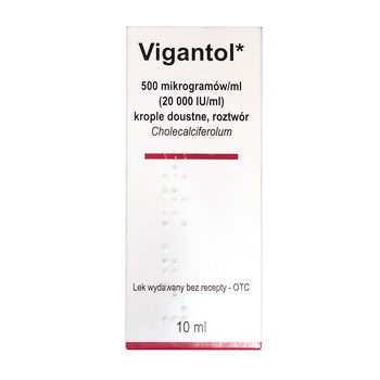 Vigantol, 500mcg/ml (20 000IU/ml), krople doustne (import równoległy, Delfarma),10 ml