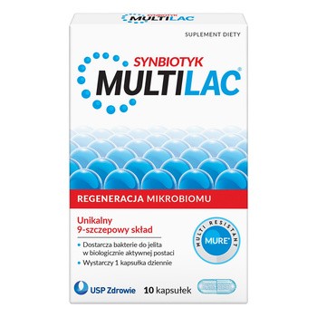 Multilac, kapsułki, synbiotyk (probiotyk +prebiotyk), 10 szt.