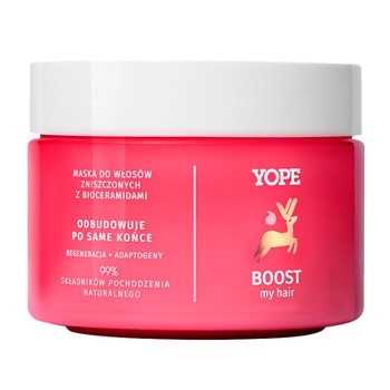 Yope Boost, maska do włosów zniszczonych z bioceramidami, 250 ml