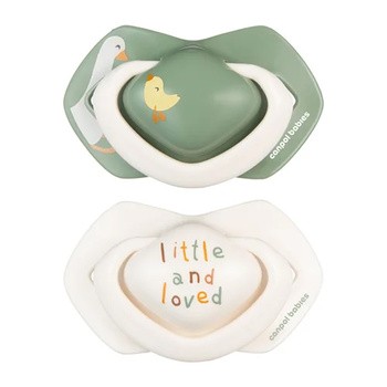 Canpol Babies, smoczek silikonowy Light touch 0-6 m symetryczny Goose, 2 szt.