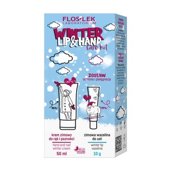 Zestaw Flos-Lek WinterCare LIP & HAND CARE, zimowa wazelina do ust, 10 g + krem zimowy do rąk i paznokci, 50 ml