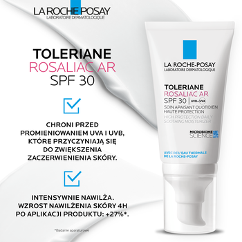 La Roche-Posay Toleriane Rosaliac AR SPF 30, krem nawilżający przeciw zaczerwienieniom, 50 ml