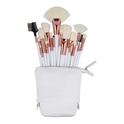 Ilu Basic, Zestaw 18 pędzli do makijażu + etui, biały