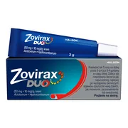 Zovirax Duo, 50 mg + 10 mg, krem na skórę, 2 g