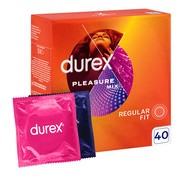 Durex Pleasure Mix (Pleasuremax + Intense), prezerwatywy lateksowe z wypustkami, 40 szt.