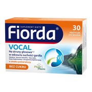 Fiorda Vocal, pastylki do ssania bez cukru, smak pomarańczowy, 30 szt.