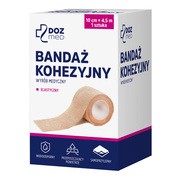 DOZ Med, bandaż elastyczny kohezyjny, 10 cm x 4,5 m, cielisty, 1 szt.