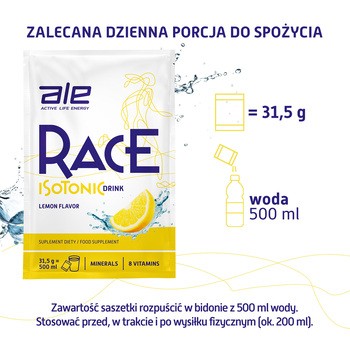 Ale Race Isotonic Drink Lemon Flavor, proszek, 31,5 g