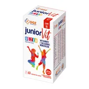DOZ Product JuniorVit Uczeń, tabletki do ssania, smak malinowo-truskawkowy, 60 szt.