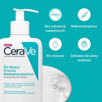 CeraVe, żel myjący przeciw niedoskonałościom, 236 ml