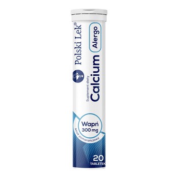 Calcium Alergo, tabletki musujące, smak pomarańczowy, 20 szt.