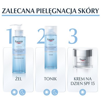 Eucerin Dermatoclean [Hyaluron], tonik oczyszczający do twarzy do każdego rodzaju skóry, 200 ml