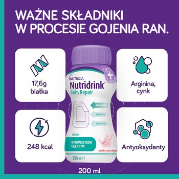 Nutridrink Skin Repair, smak czekoladowy, płyn, 4 x 200 ml