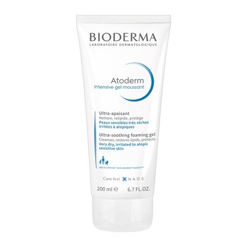 Bioderma Atoderm Intensive Gel moussant, łagodny żel oczyszczający i natłuszczający, 200 ml