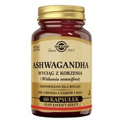 Solgar Witania Ospała Ashwagandha,kapsułki, wyciskane z korzenia witanii ospałej, 60 szt.