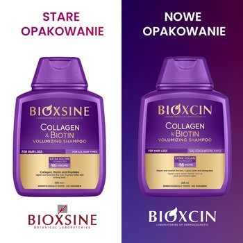 Bioxcin Collagen & Biotin, Szampon wzmacniająco – odbudowujący, dodający objętości, 300 ml