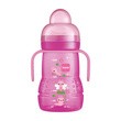 MAM Trainer, butelka treningowa z ustnikiem, 4 m+, różowa, 220 ml