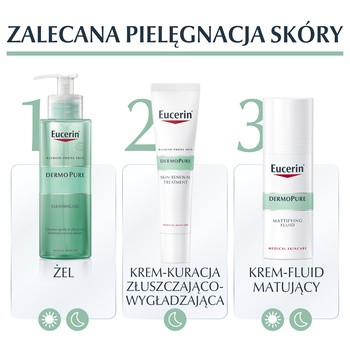 Eucerin DermoPure, krem-kuracja złuszczająco-wygładzająca do skóry trądzikowej i z niedoskonałościami, 40 ml