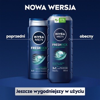 Nivea Men, żel pod prysznic, Fresh Kick, 500 ml