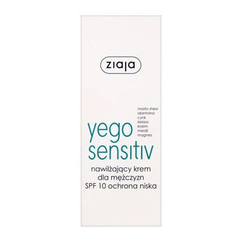 Ziaja Yego Sensitiv, nawilżający krem dla mężczyzn, SPF10, 50 ml