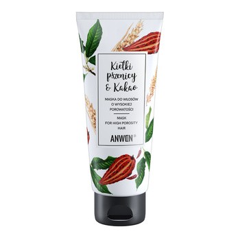 Anwen Kiełki Pszenicy i Kakao, maska do włosów wysokoporowatych, 200 ml