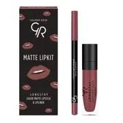Golden Rose Matte Lipkit, zestaw do makijażu ust, taupe, 7,6 g
