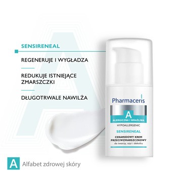 Pharmaceris A Sensireneal, ceramidowy krem przeciwzmarszczkowy do twarzy, szyi i dekoltu, 30 ml