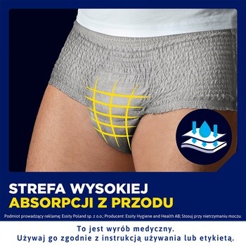 Tena Men Pants Normal, majtki chłonne, rozmiar L/XL, grey, 30 szt.