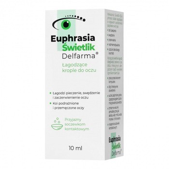 Euphrasia Świetlik Delfarma, łagodzące krople do oczu, 10 ml