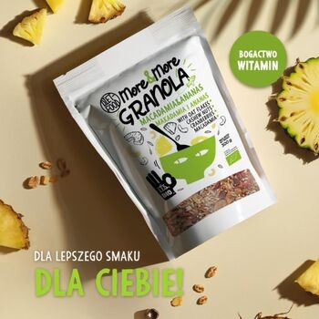 Diet-Food, Bio Granola More&More, Makadamia i Ananas, 300 g