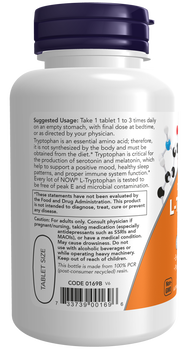 Now Foods L-Tryptophan 1000 mg Double Strength, tabletki, 60 szt.