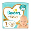 Pampers Premium Care 1 (2-5 kg), pieluszki jednorazowe, 72 szt.